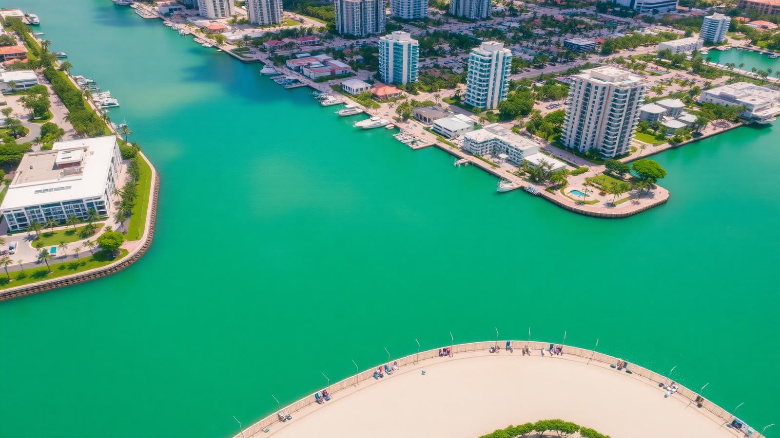 Aerial view of South Florida condo communities and coastline